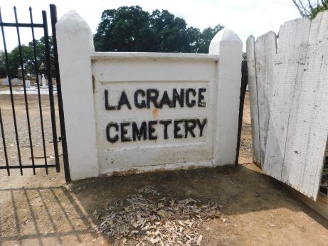 [Picture of La Grange Cemetery sign]